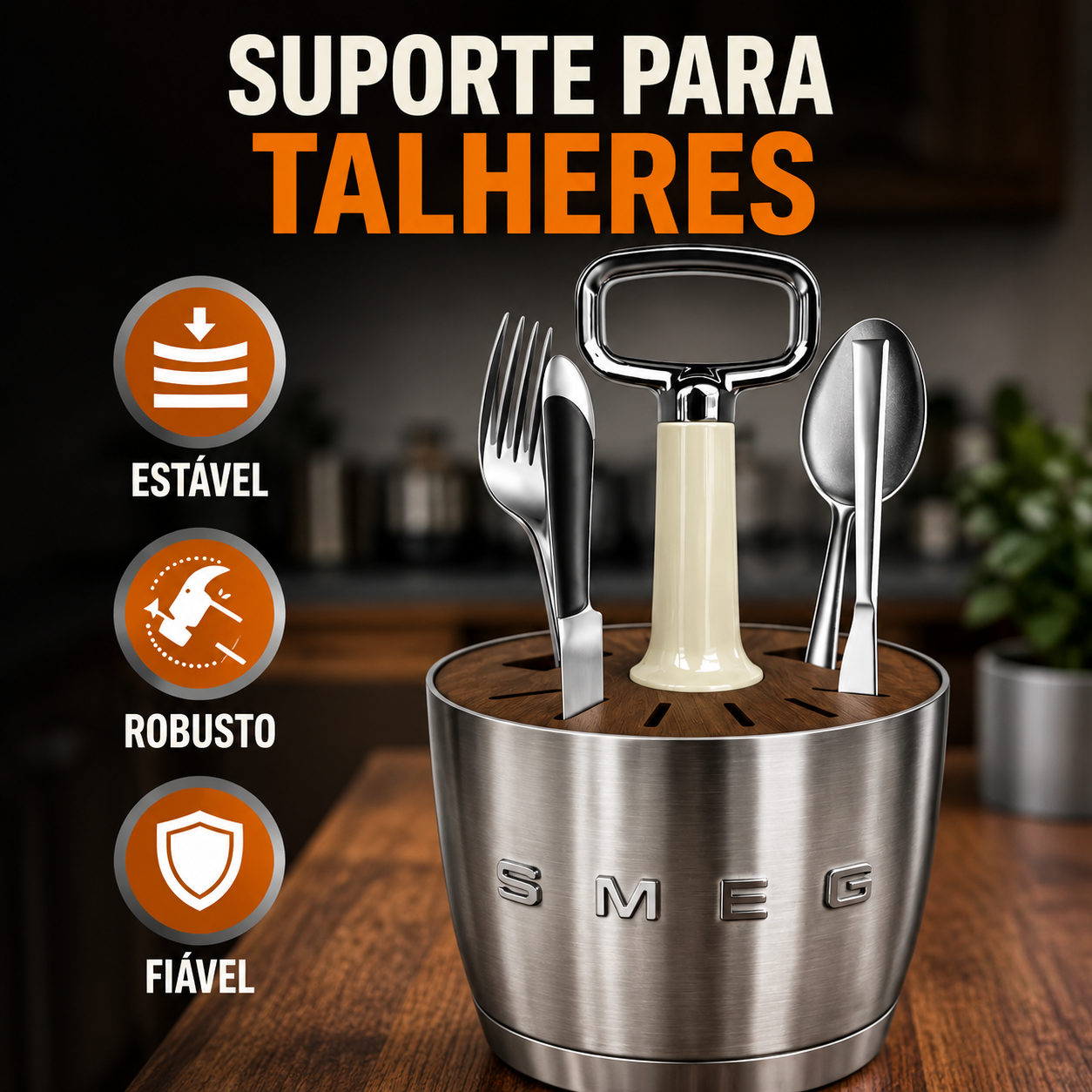 Suporte para Talheres - Estável, Robusto, Fiável