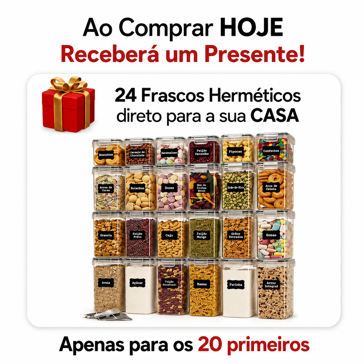 Oferta - 24 Frascos Herméticos